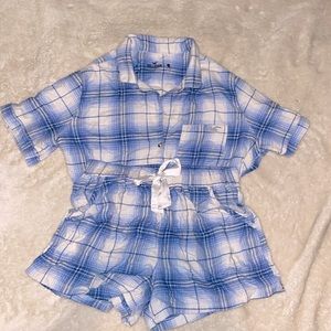 Plaid pj set by Hollister